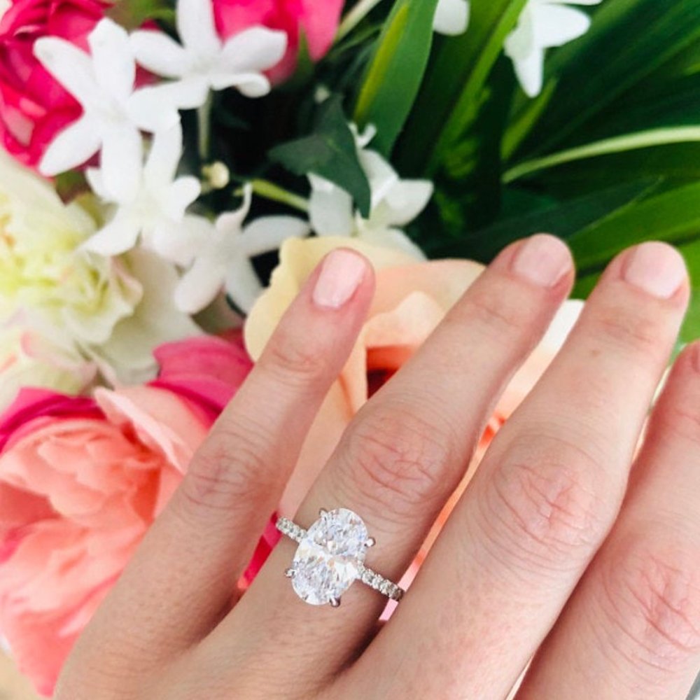 Zhedora Simulated Diamond Engagement  Ring